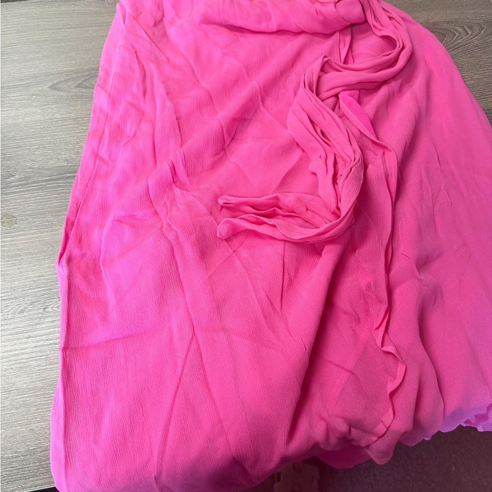 Tart Hot Pink Chiffon matching set-blouse and wrap around skirt
